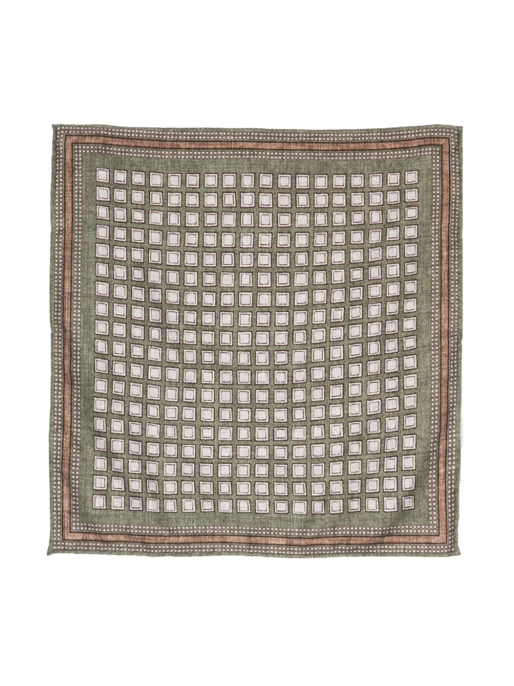 Brunello Cucinelli square-print silk handkerchief - Green von Brunello Cucinelli