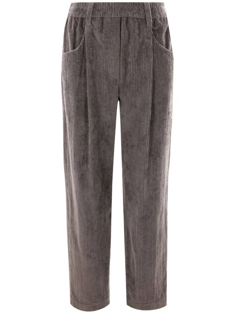 Brunello Cucinelli straight-leg corduroy trousers - Grey von Brunello Cucinelli