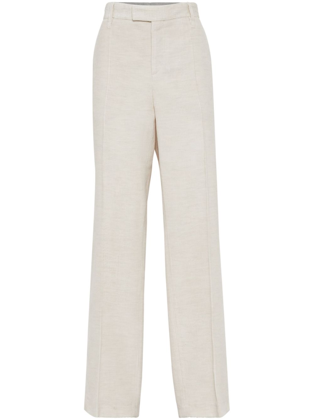 Brunello Cucinelli straight-leg corduroy trousers - White von Brunello Cucinelli