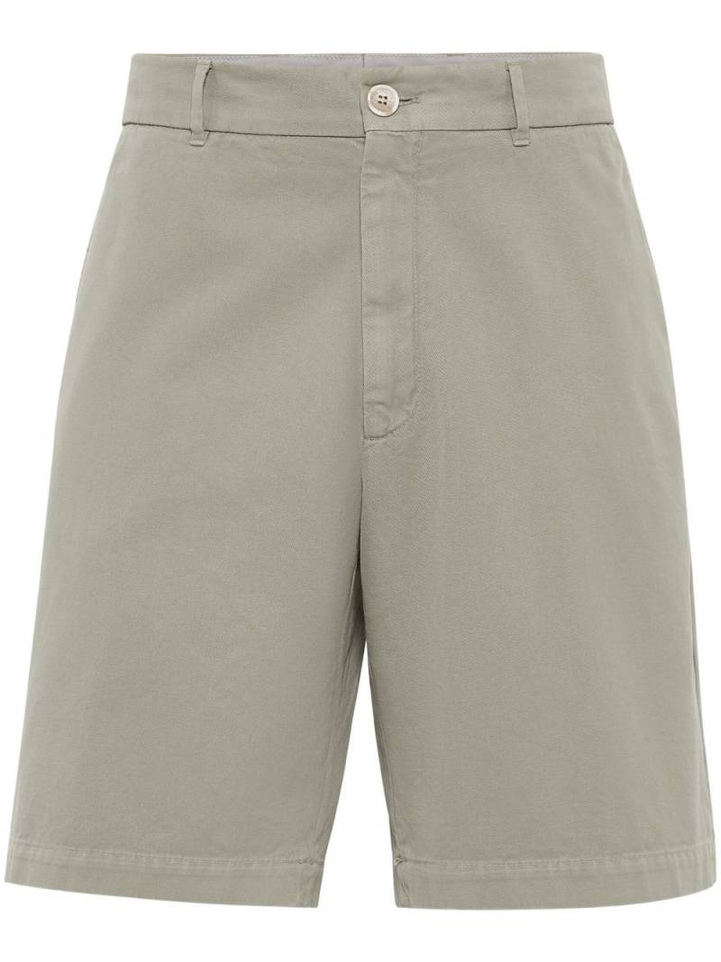 Brunello Cucinelli straight-leg cotton bermuda shorts - Green von Brunello Cucinelli