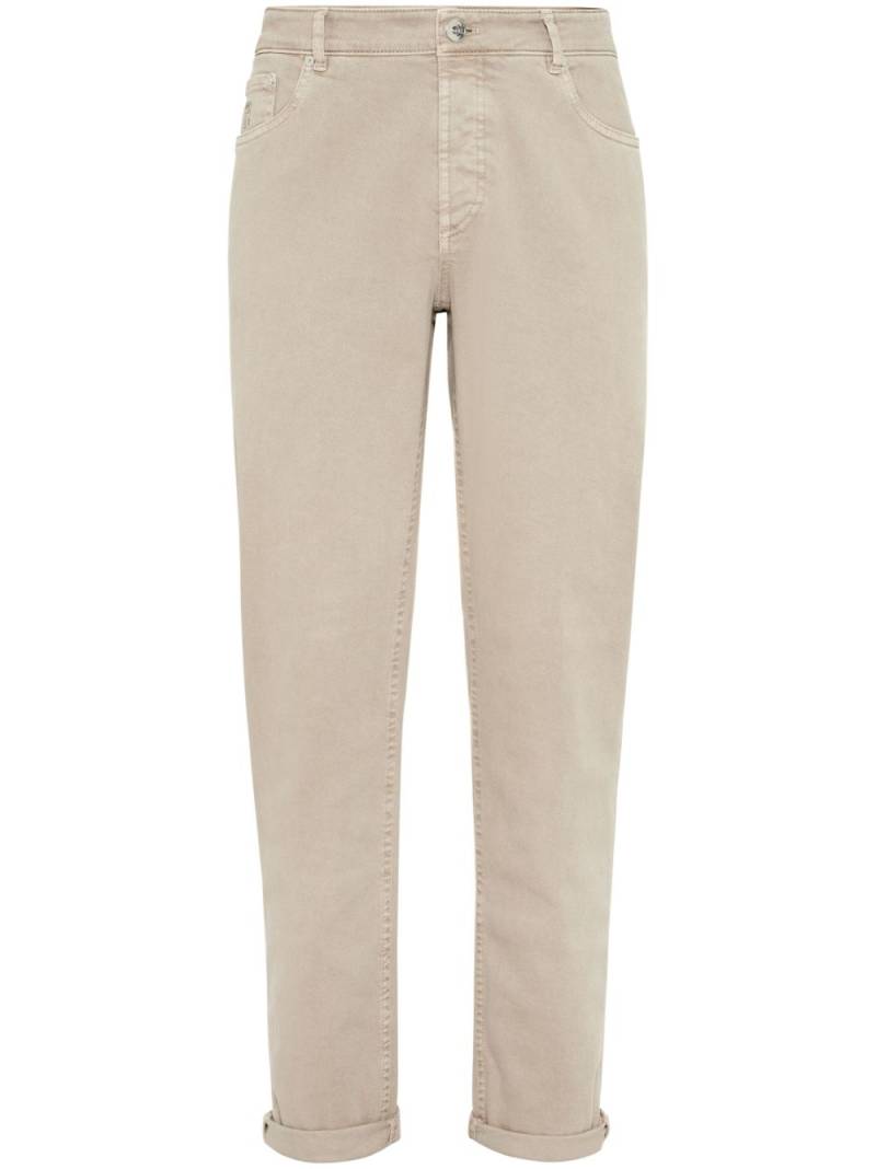 Brunello Cucinelli straight-leg cotton jeans - Neutrals von Brunello Cucinelli