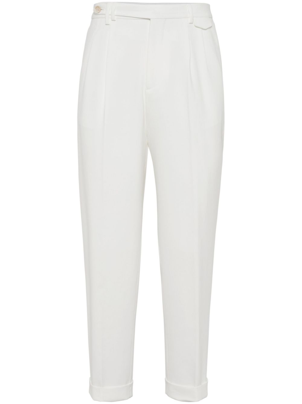 Brunello Cucinelli straight-leg cotton trousers - White von Brunello Cucinelli