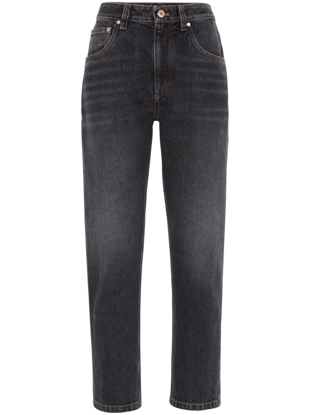 Brunello Cucinelli straight-leg cropped jeans - Grey von Brunello Cucinelli