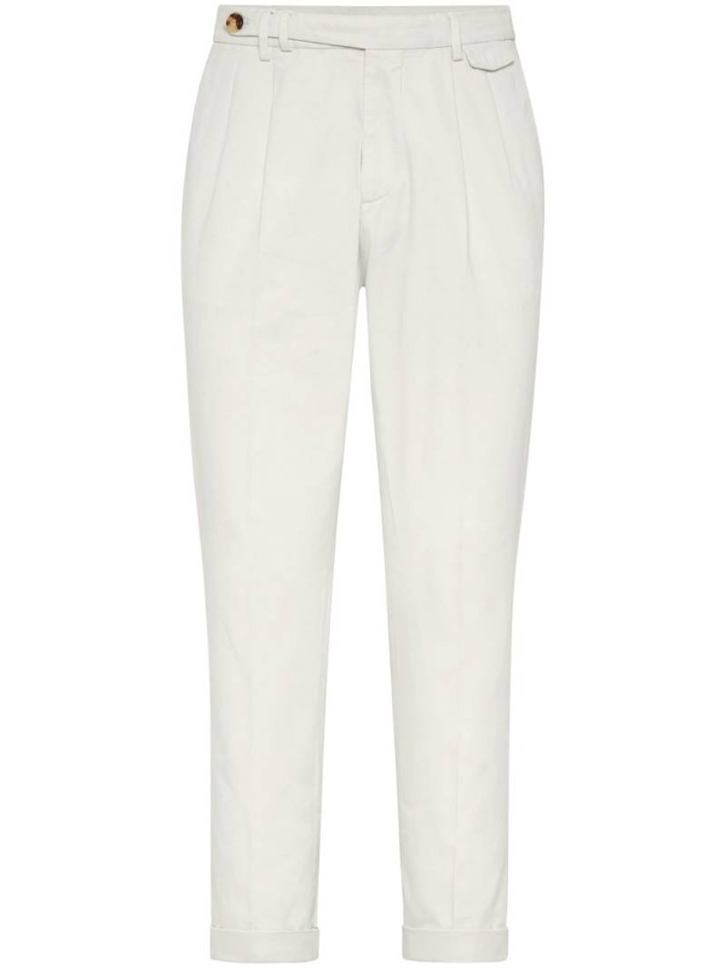 Brunello Cucinelli straight-leg cropped trousers - White von Brunello Cucinelli