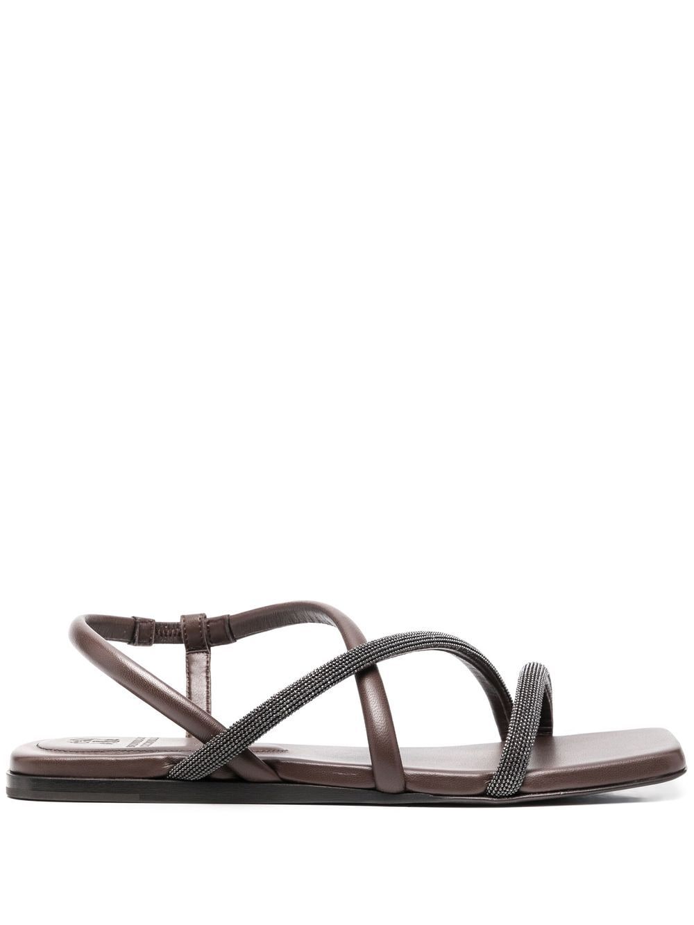 Brunello Cucinelli strappy flat sandals - Brown von Brunello Cucinelli