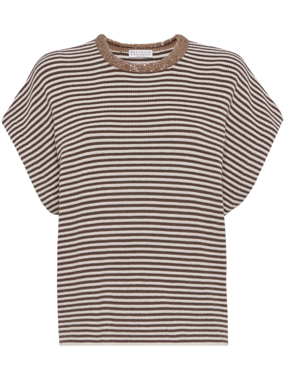 Brunello Cucinelli striped T-shirt - Brown von Brunello Cucinelli