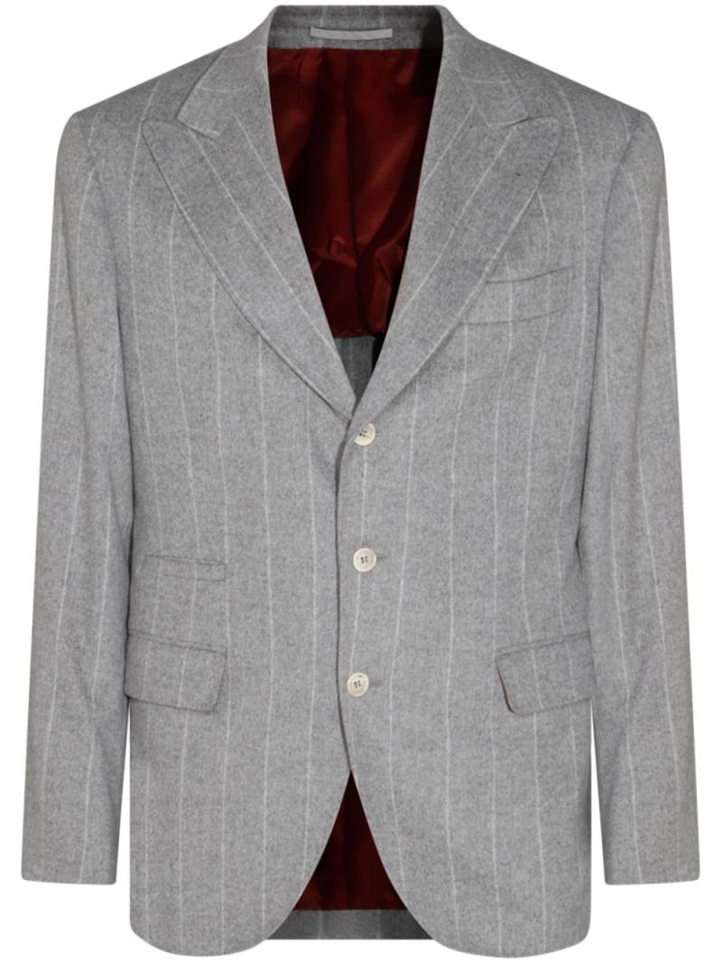 Brunello Cucinelli striped blazer - Grey von Brunello Cucinelli