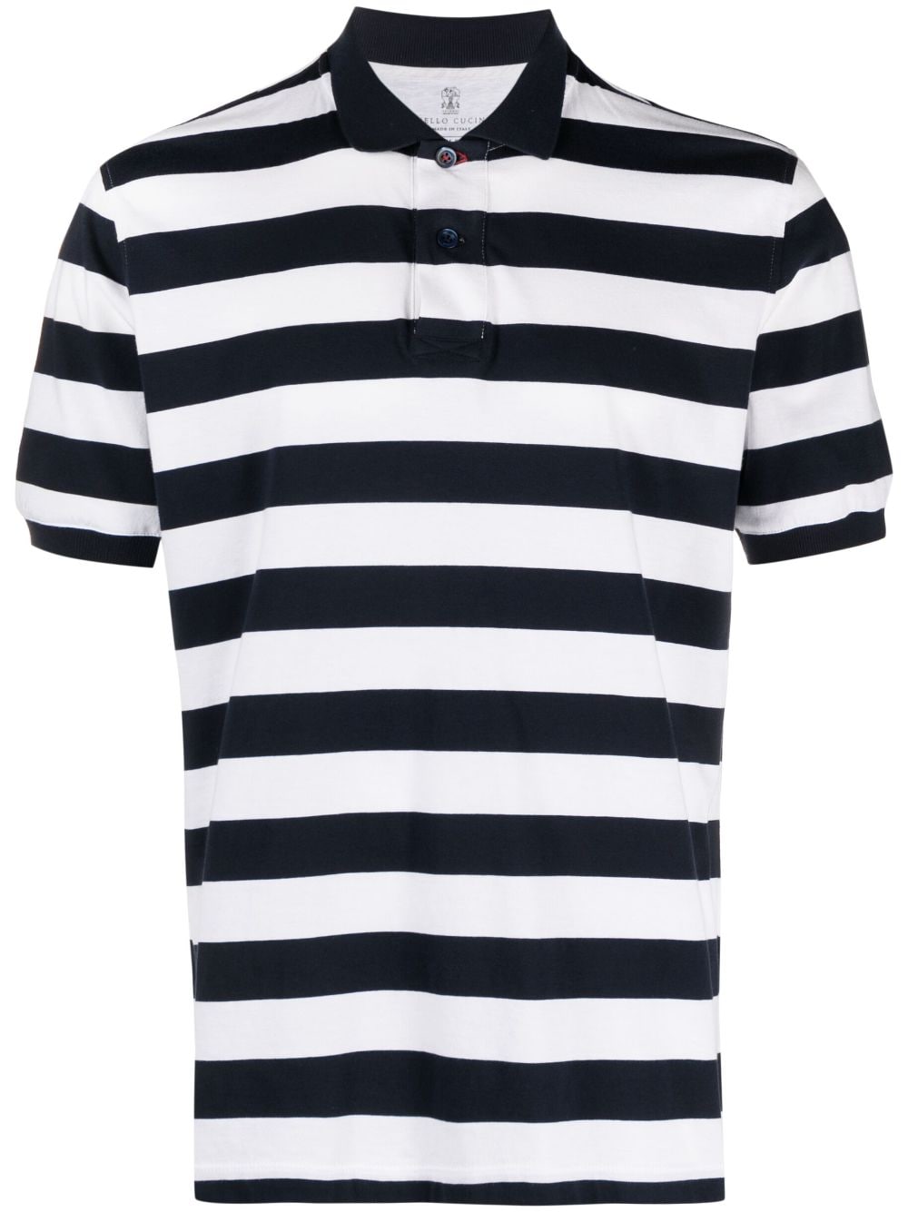 Brunello Cucinelli striped cotton polo shirt - Blue von Brunello Cucinelli