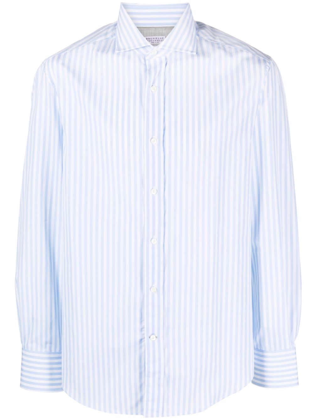 Brunello Cucinelli striped cotton shirt - White von Brunello Cucinelli