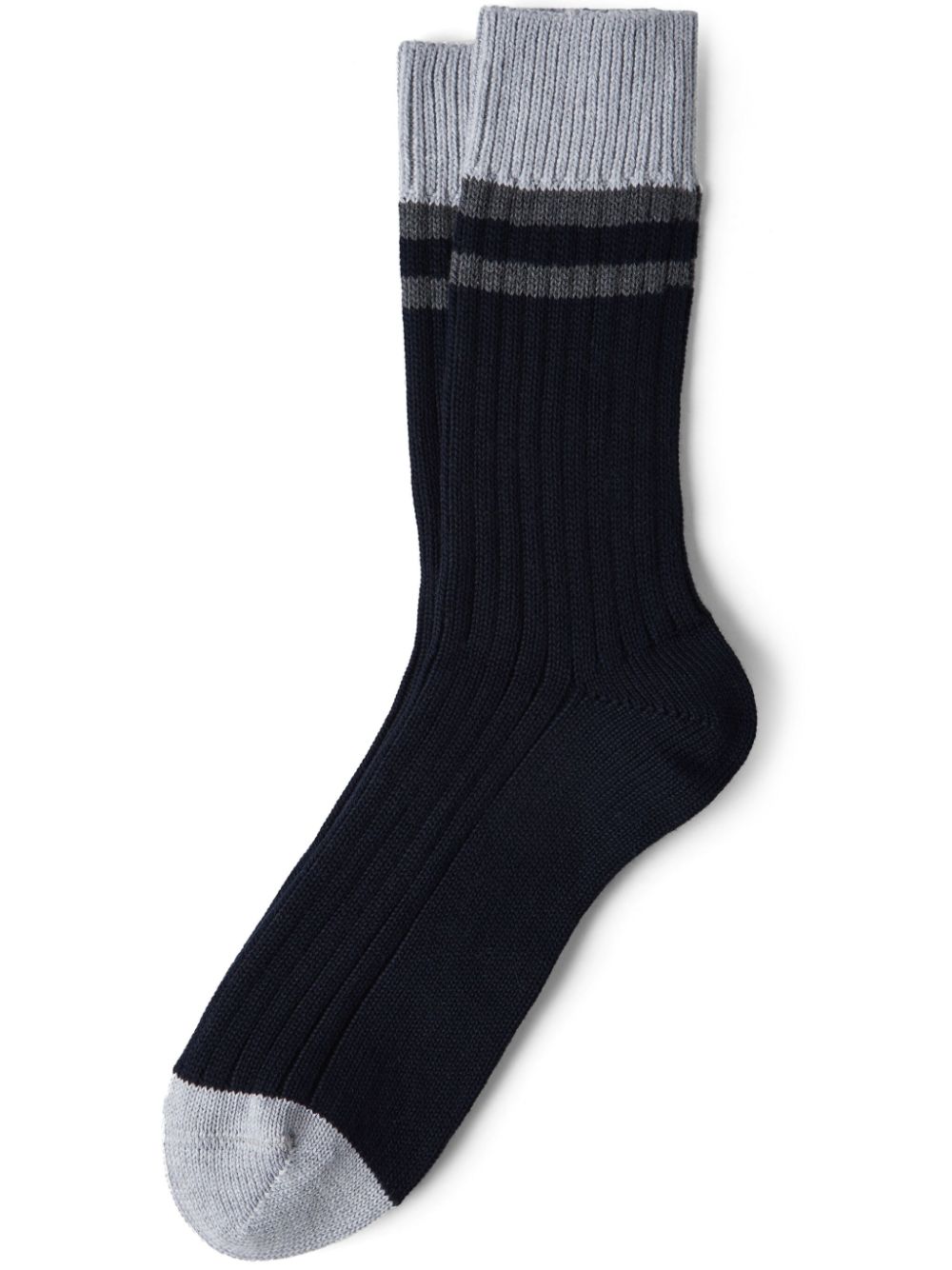 Brunello Cucinelli striped cotton socks - Blue von Brunello Cucinelli