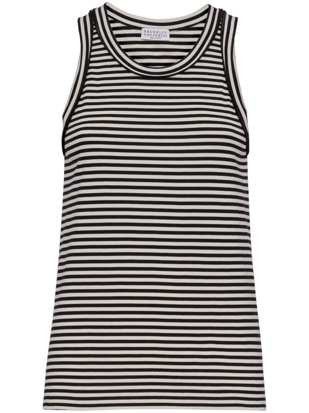 Brunello Cucinelli striped cotton tank top - White von Brunello Cucinelli