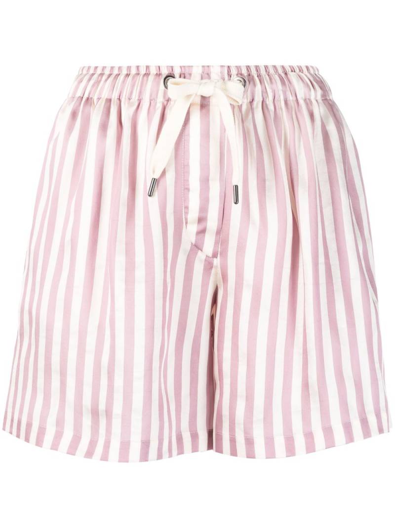 Brunello Cucinelli striped drawstring mini shorts - Pink von Brunello Cucinelli