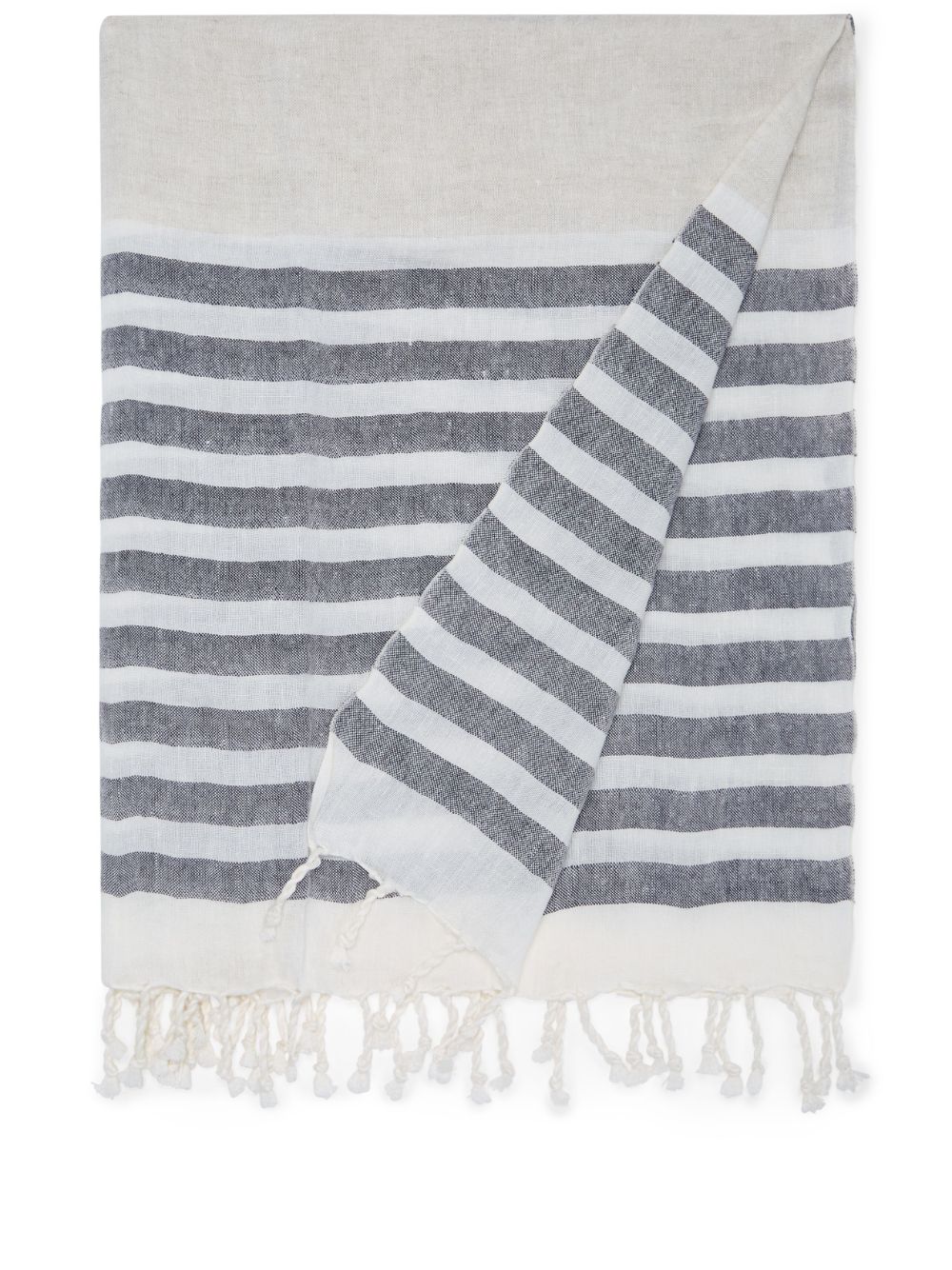 Brunello Cucinelli striped linen blanket - White von Brunello Cucinelli