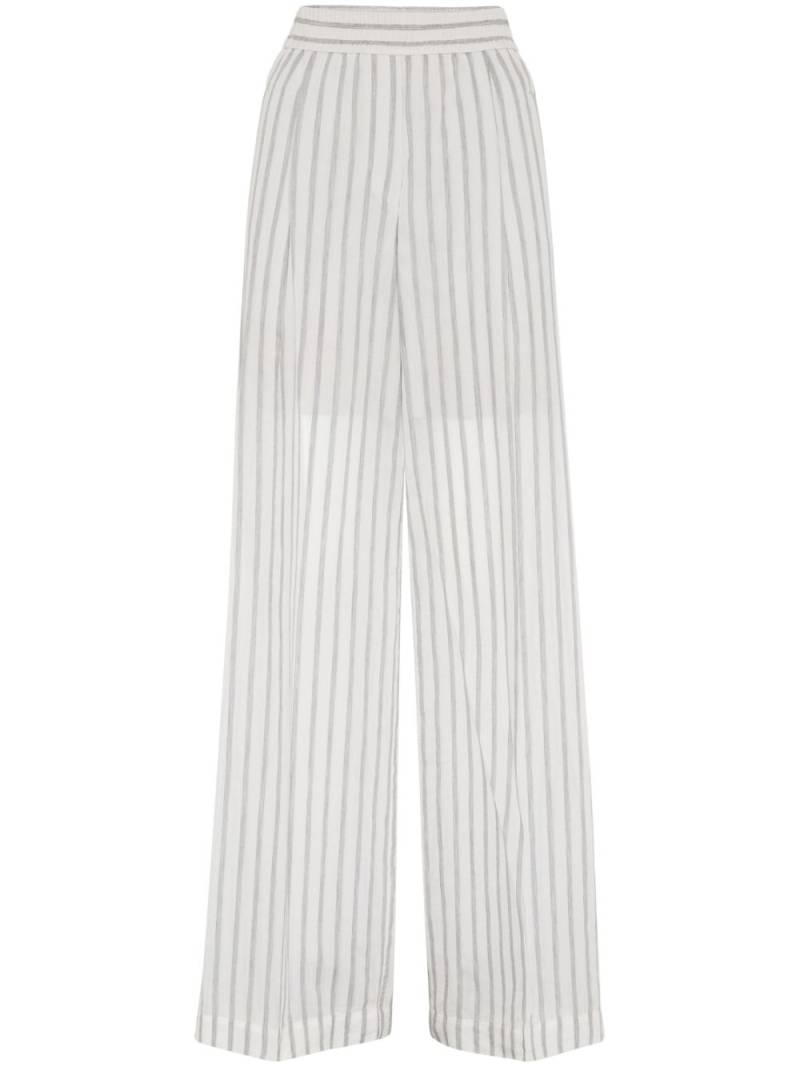 Brunello Cucinelli striped pattern trousers - Grey von Brunello Cucinelli