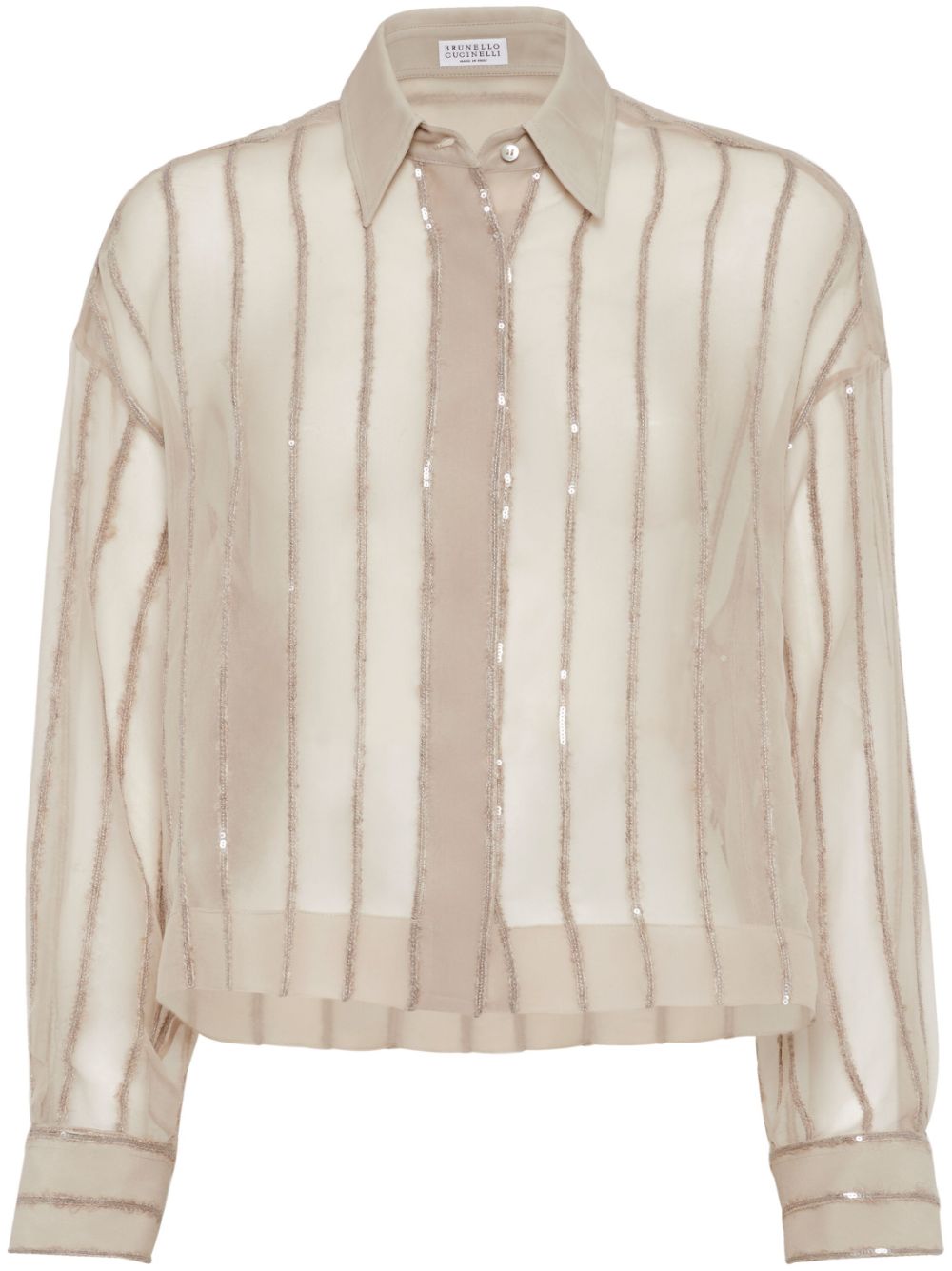 Brunello Cucinelli striped silk shirt - Blue von Brunello Cucinelli