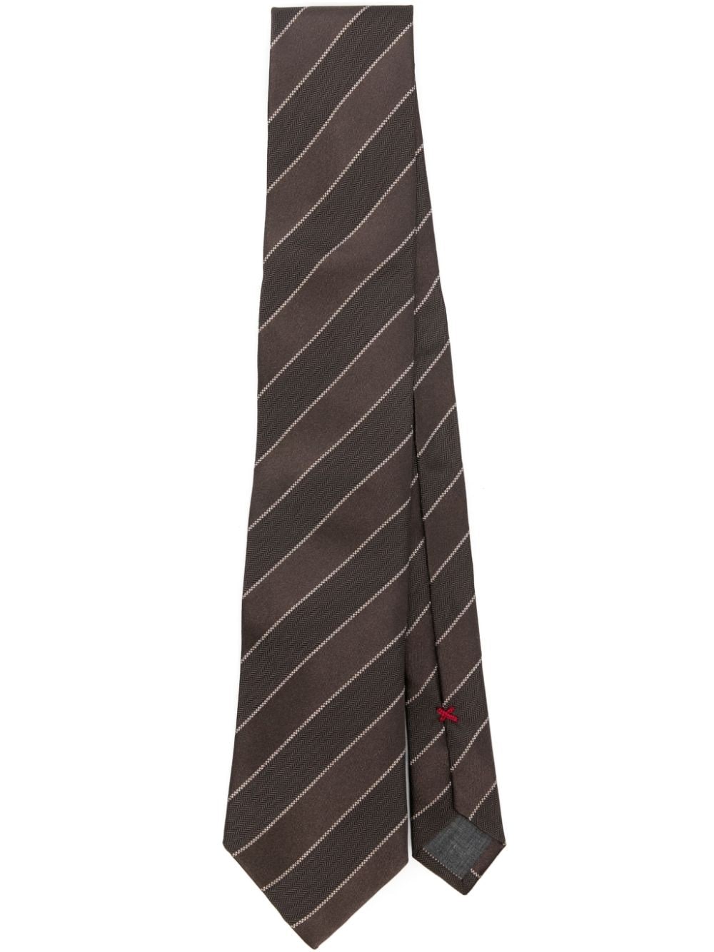 Brunello Cucinelli striped silk tie - Brown von Brunello Cucinelli