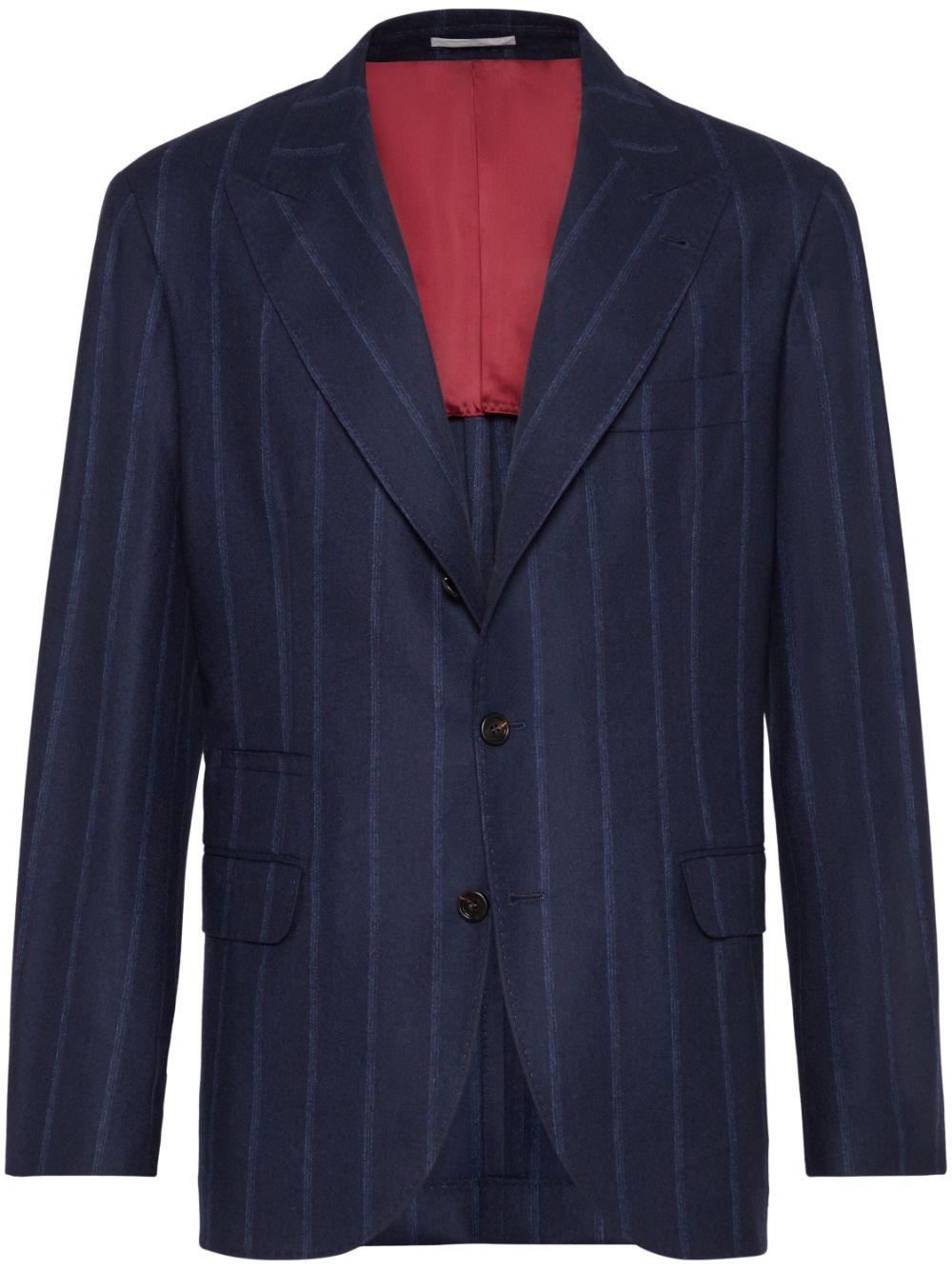 Brunello Cucinelli striped wool blazer - Blue von Brunello Cucinelli