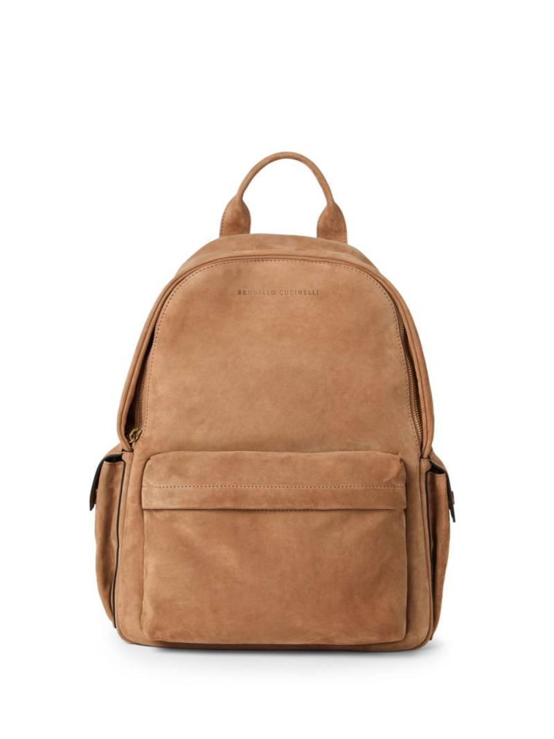 Brunello Cucinelli suede backpack - Brown von Brunello Cucinelli