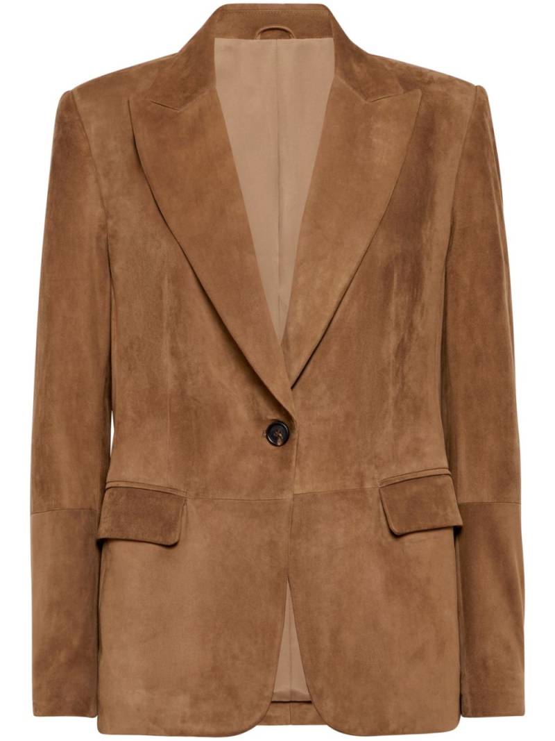 Brunello Cucinelli suede blazer - Brown von Brunello Cucinelli