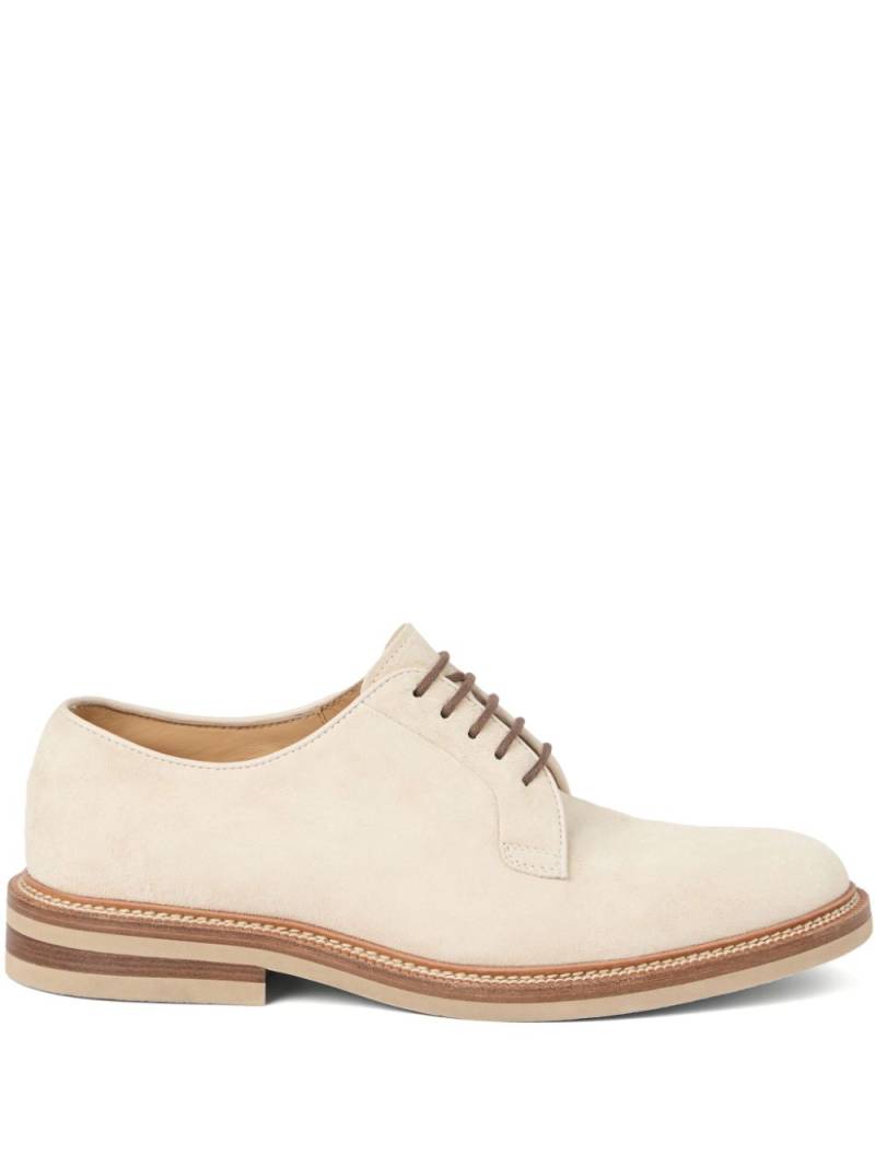 Brunello Cucinelli suede derby shoes - Neutrals von Brunello Cucinelli