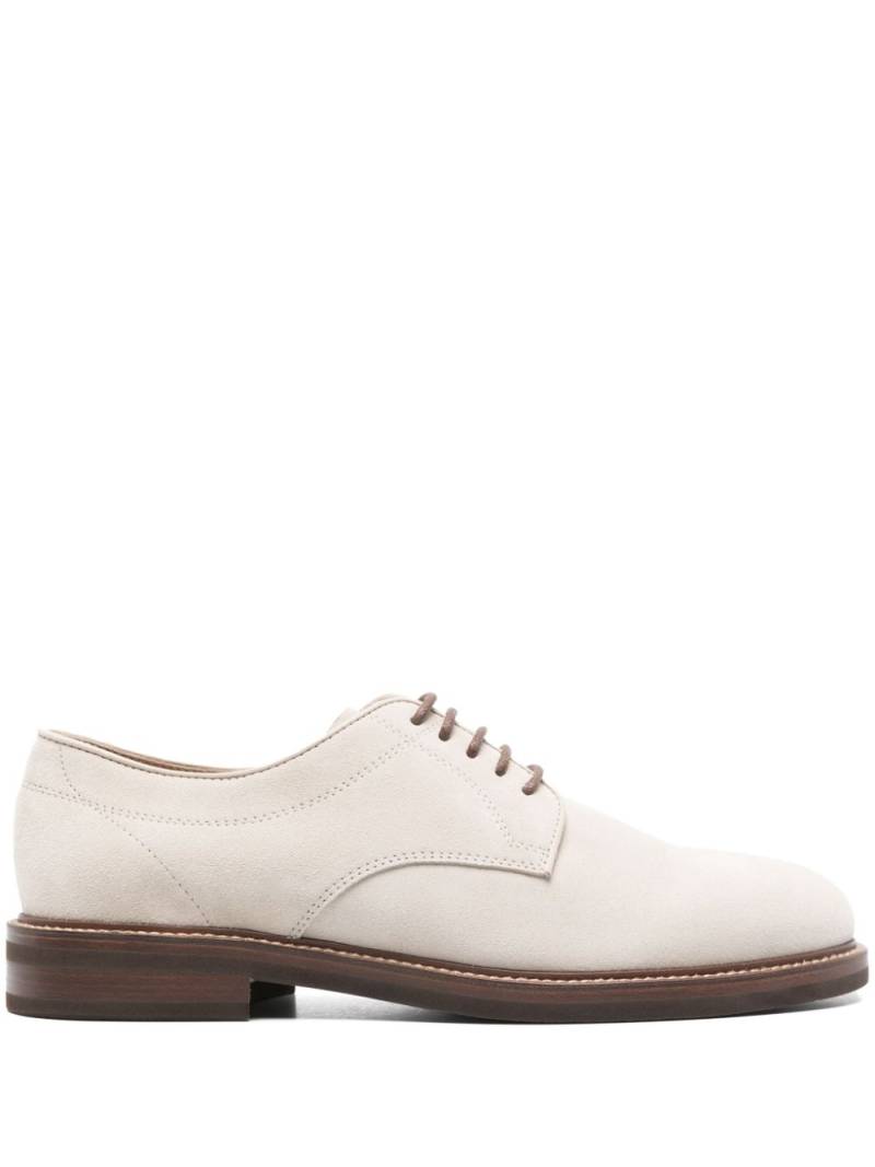 Brunello Cucinelli suede derby shoes - Neutrals von Brunello Cucinelli