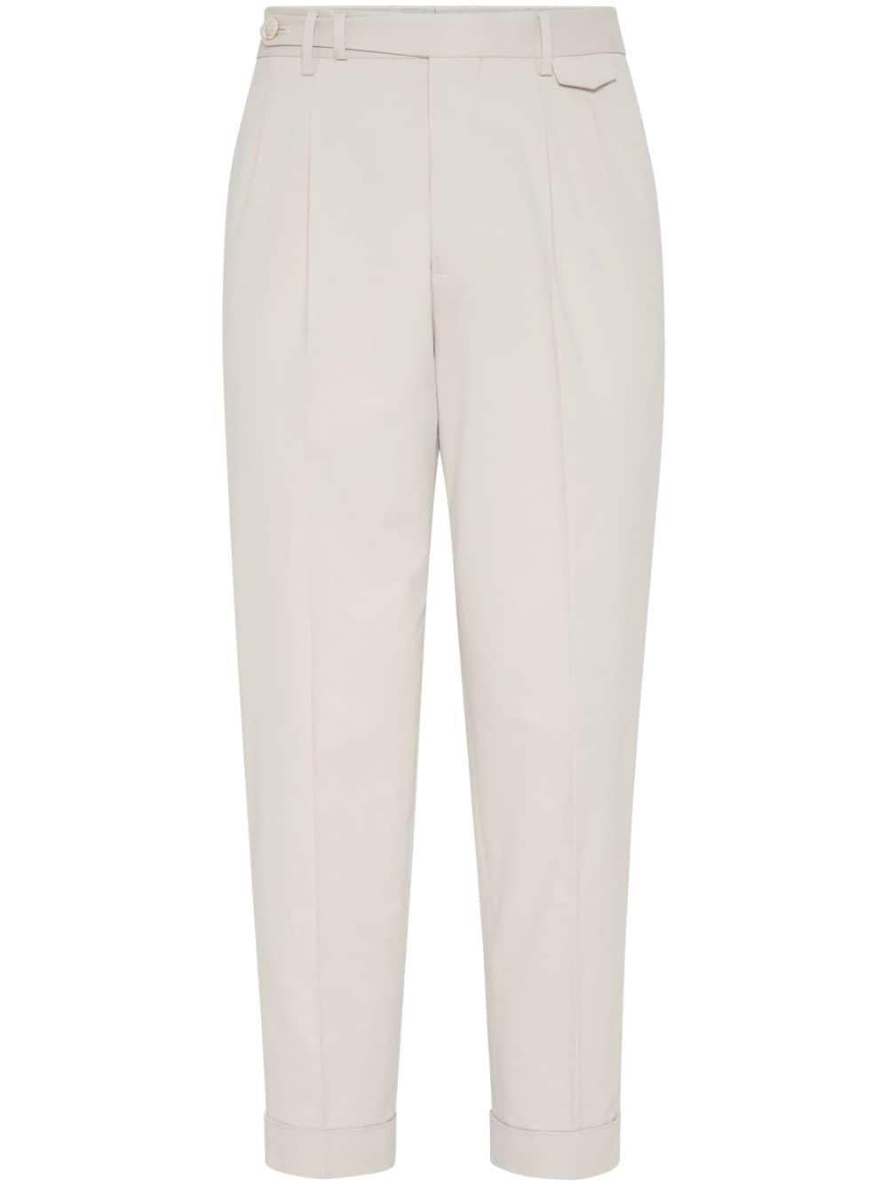 Brunello Cucinelli tapered-leg trousers - Neutrals von Brunello Cucinelli