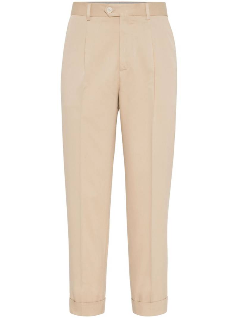 Brunello Cucinelli tapered-leg trousers - Neutrals von Brunello Cucinelli