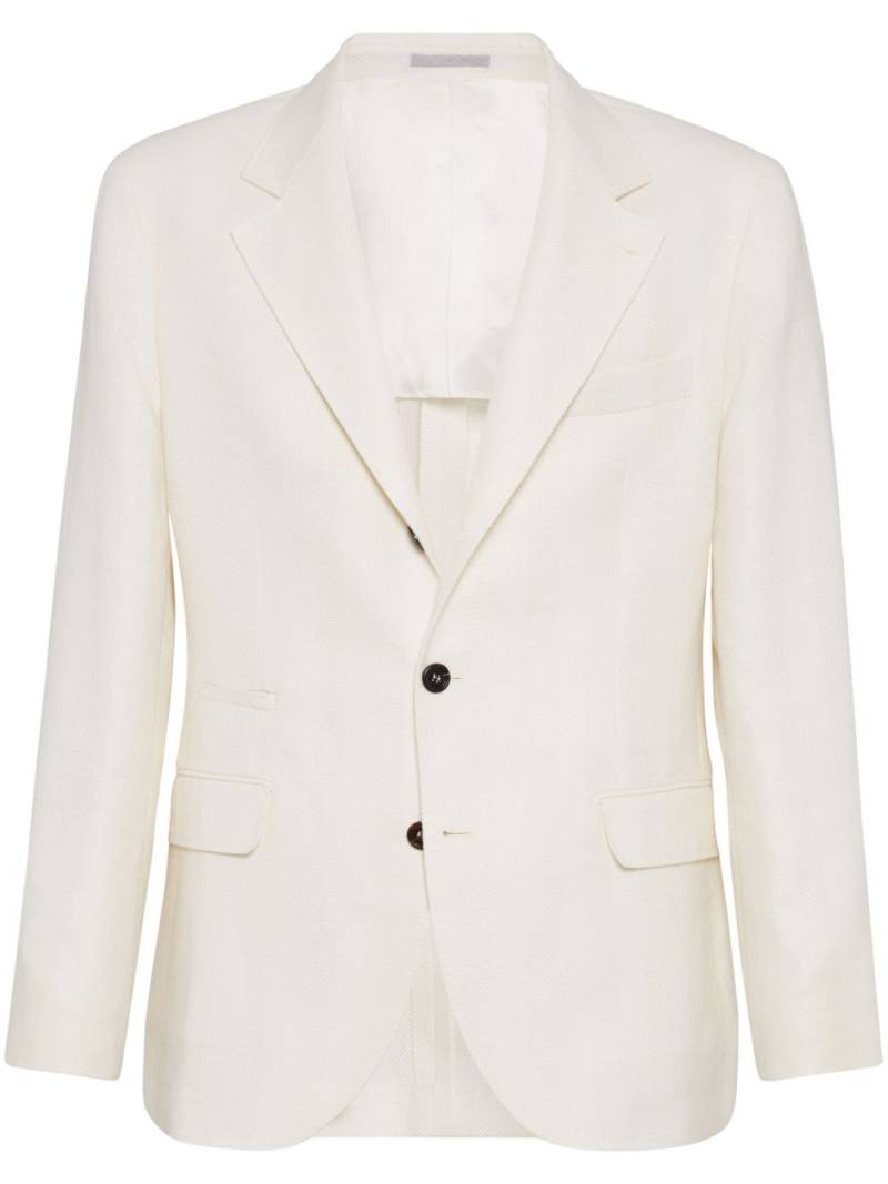 Brunello Cucinelli twill blazer - Neutrals von Brunello Cucinelli