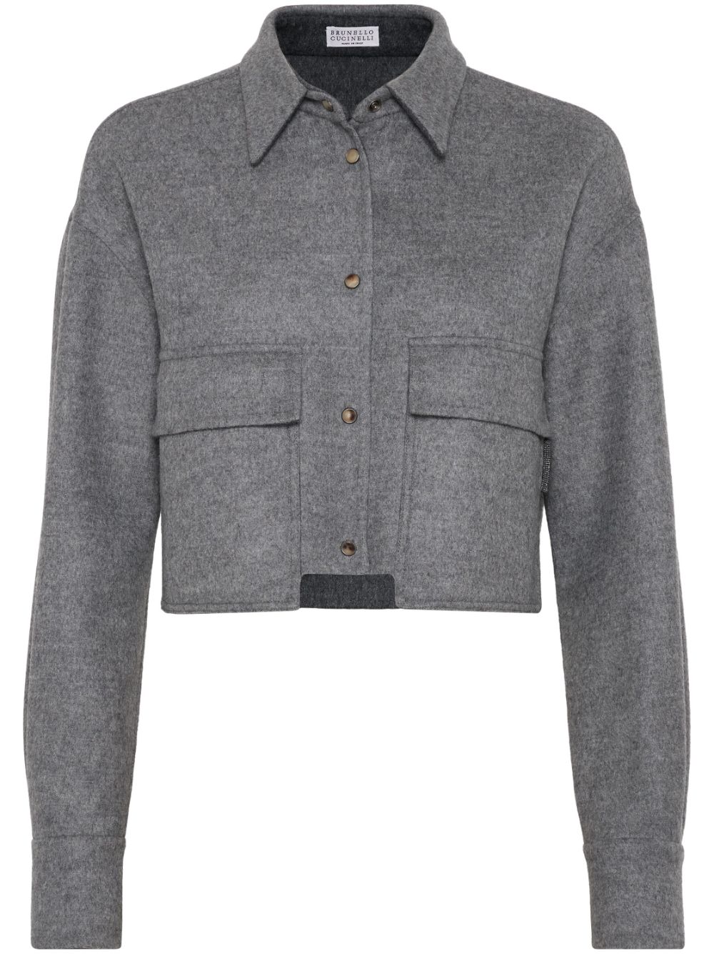 Brunello Cucinelli virgin wool cropped jacket - Grey von Brunello Cucinelli