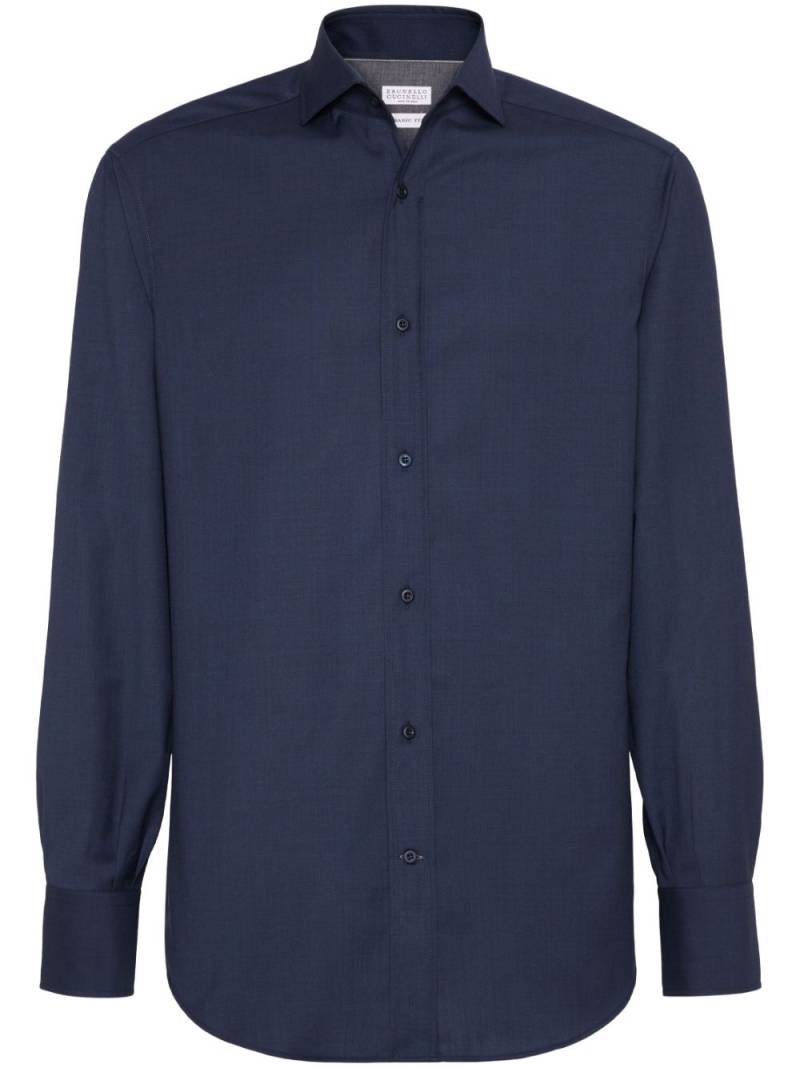 Brunello Cucinelli virgin-wool shirt - Blue von Brunello Cucinelli