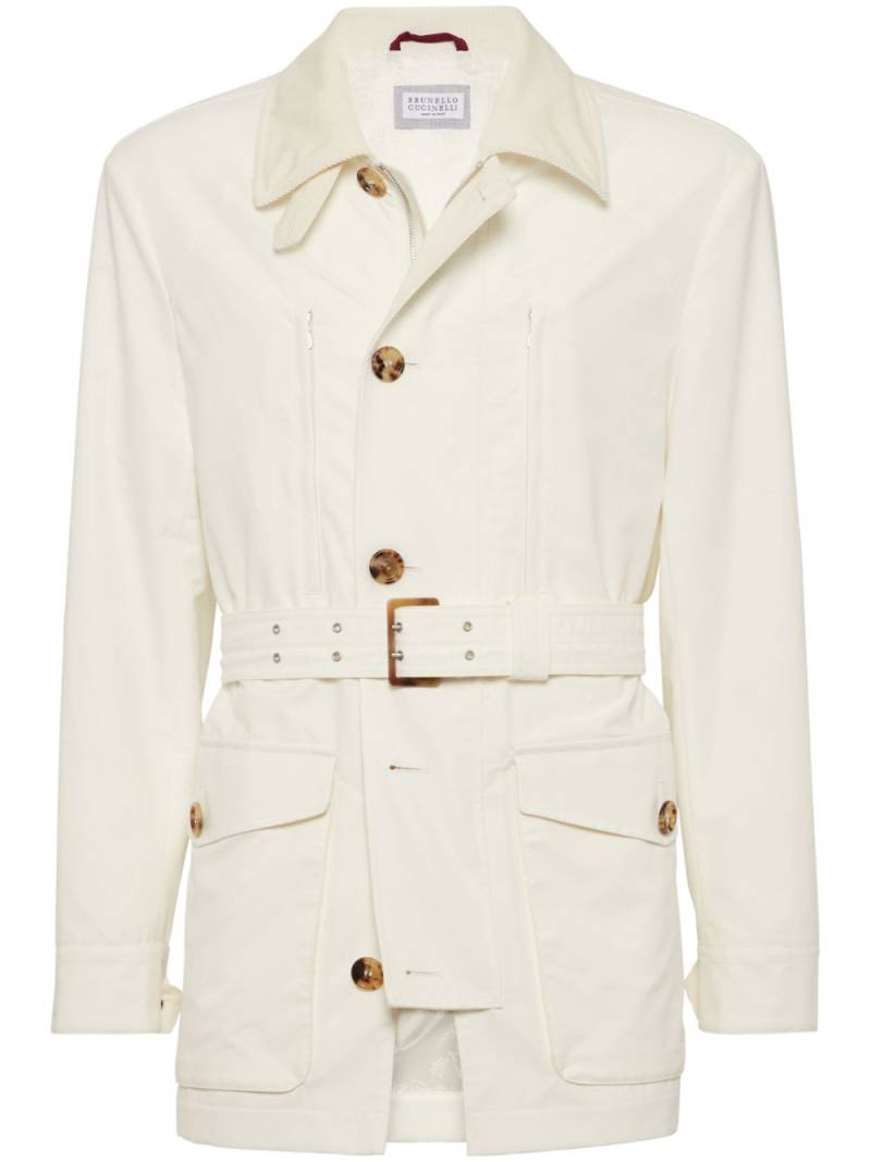 Brunello Cucinelli water-resistant parka jacket - White von Brunello Cucinelli