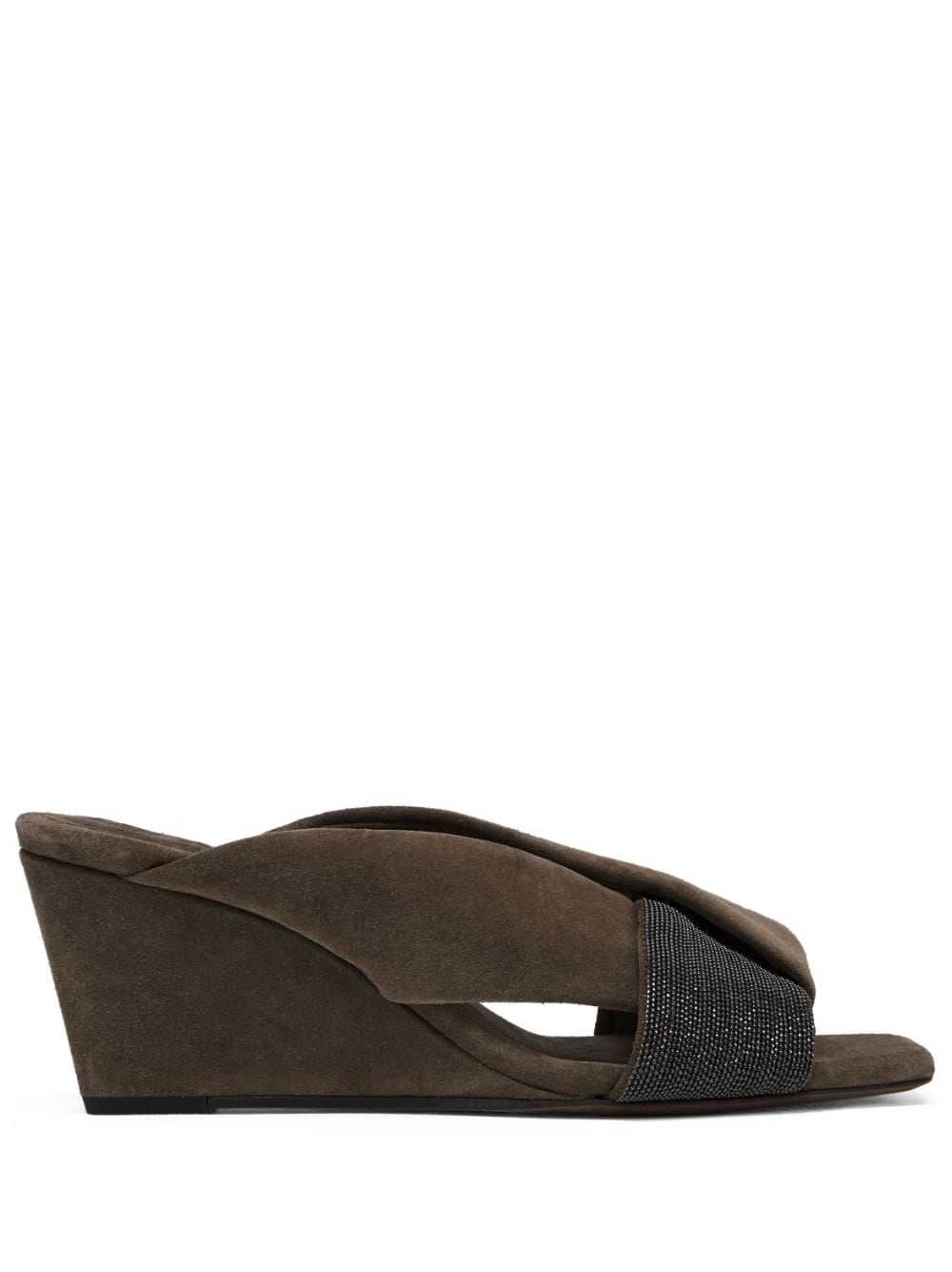 Brunello Cucinelli wedge-heel suede sandals - Brown von Brunello Cucinelli