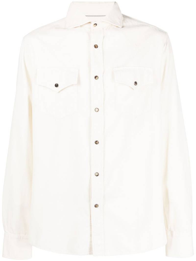 Brunello Cucinelli western-style cotton shirt - White von Brunello Cucinelli