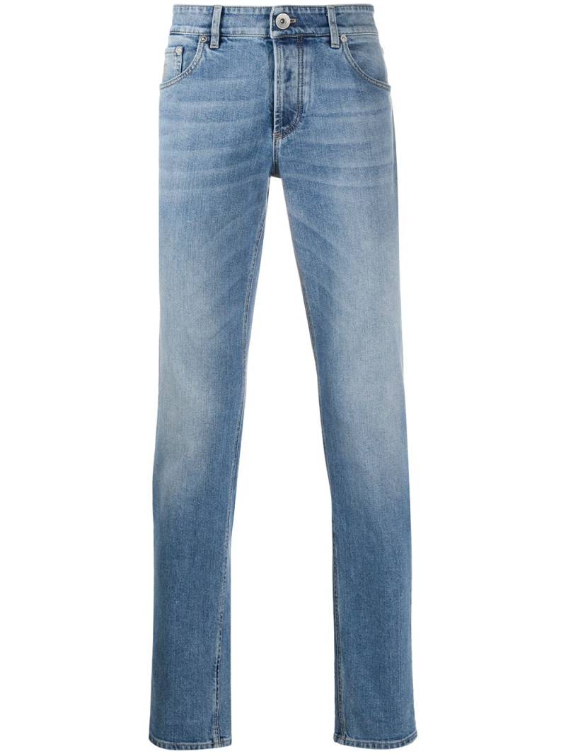 Brunello Cucinelli whiskered straight jeans - Blue von Brunello Cucinelli