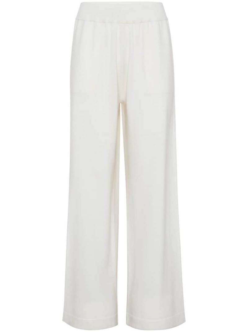 Brunello Cucinelli wide-leg cashmere track pants - White von Brunello Cucinelli