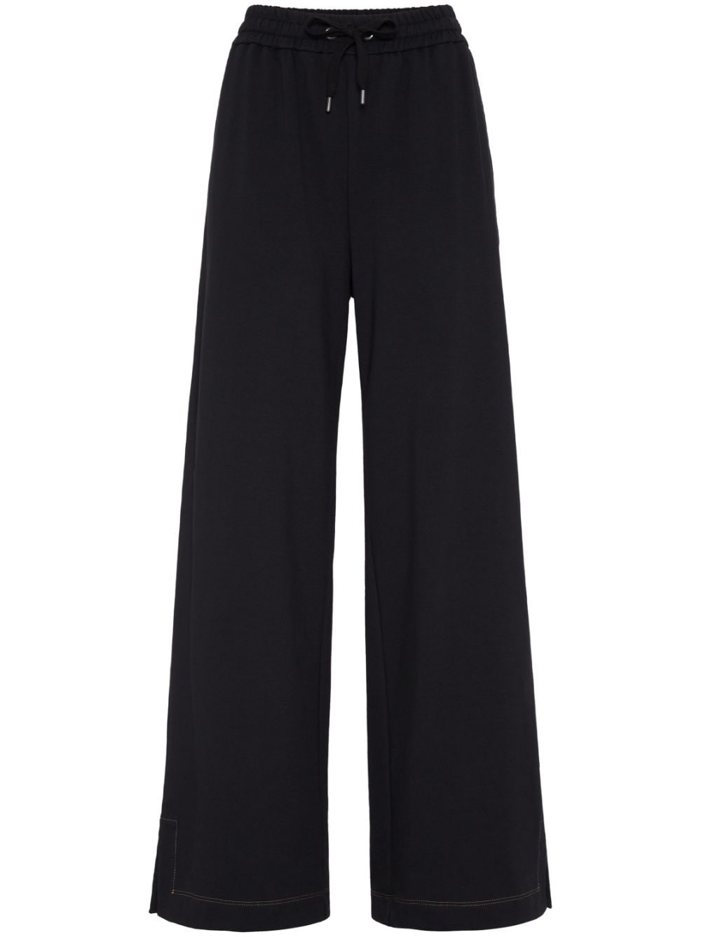 Brunello Cucinelli wide-leg cotton trousers - Black von Brunello Cucinelli