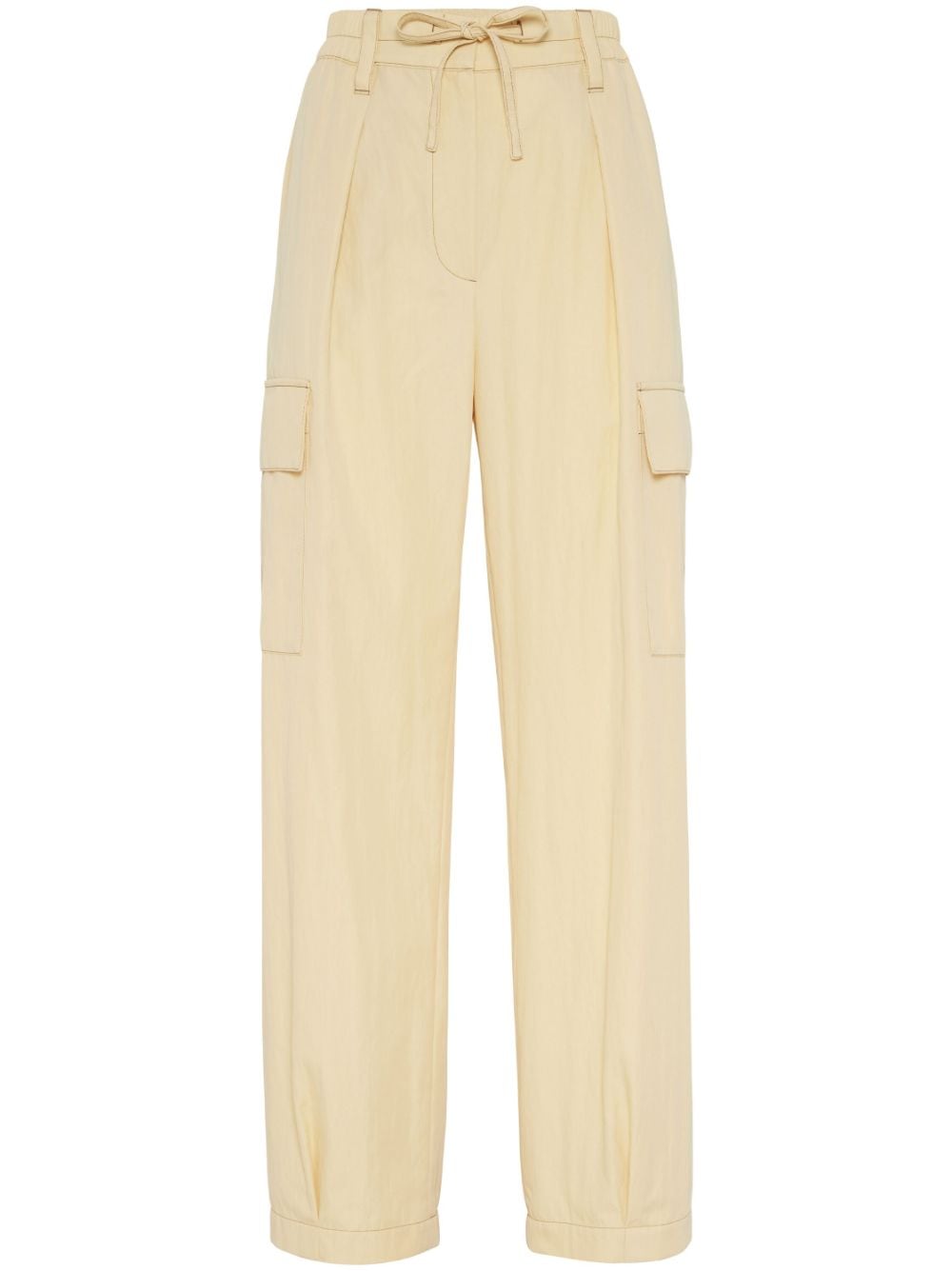 Brunello Cucinelli wide-leg gabardine cargo trousers - Yellow von Brunello Cucinelli