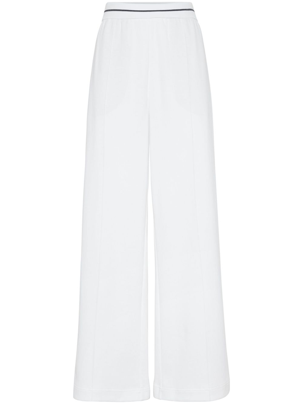 Brunello Cucinelli wide leg track pants - White von Brunello Cucinelli