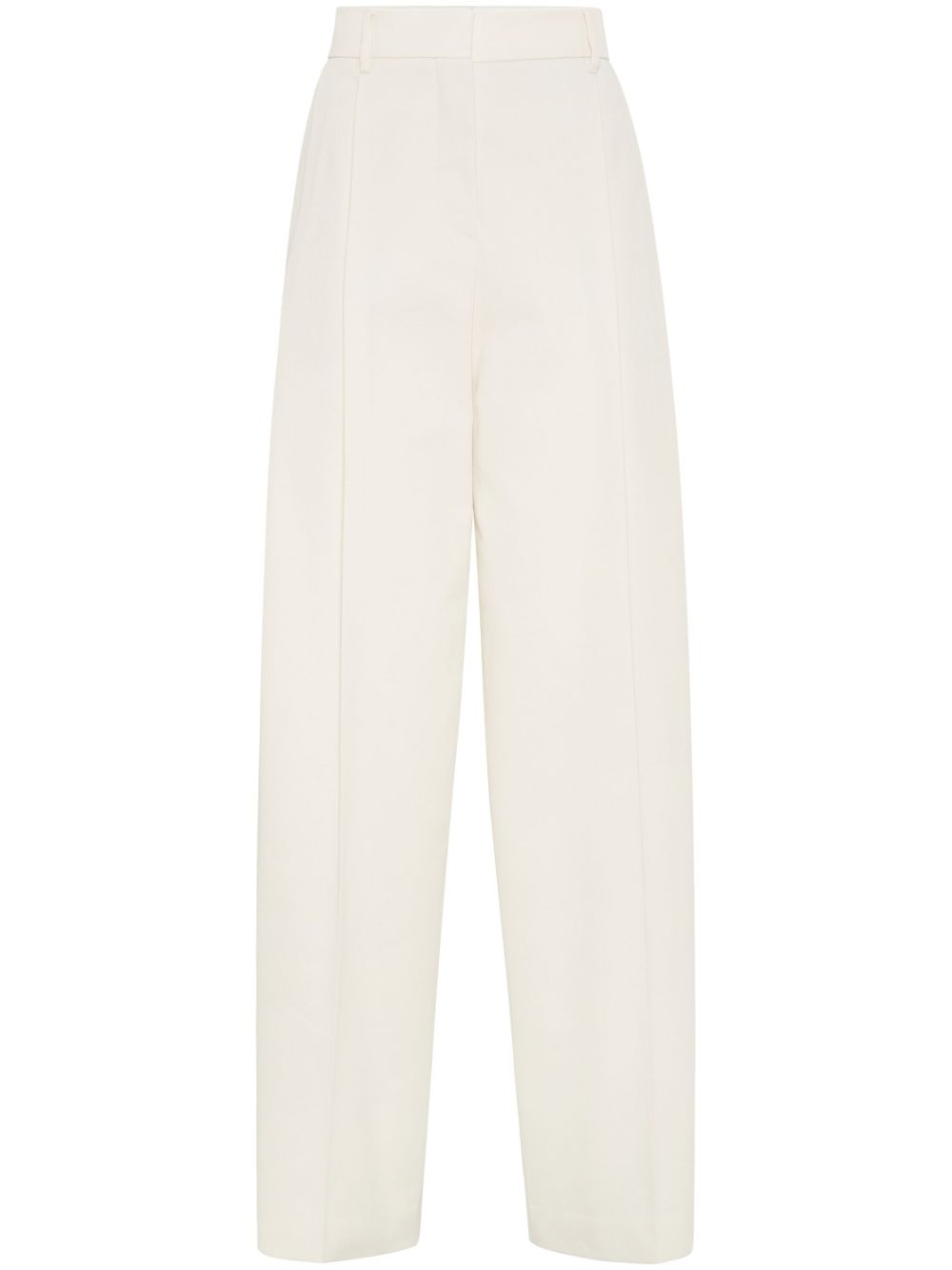 Brunello Cucinelli wide-leg twill tailored trousers - White von Brunello Cucinelli