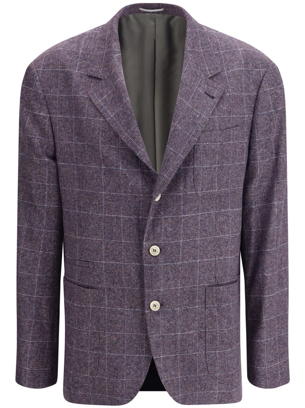 Brunello Cucinelli windowpane-pattern blazer - Purple von Brunello Cucinelli