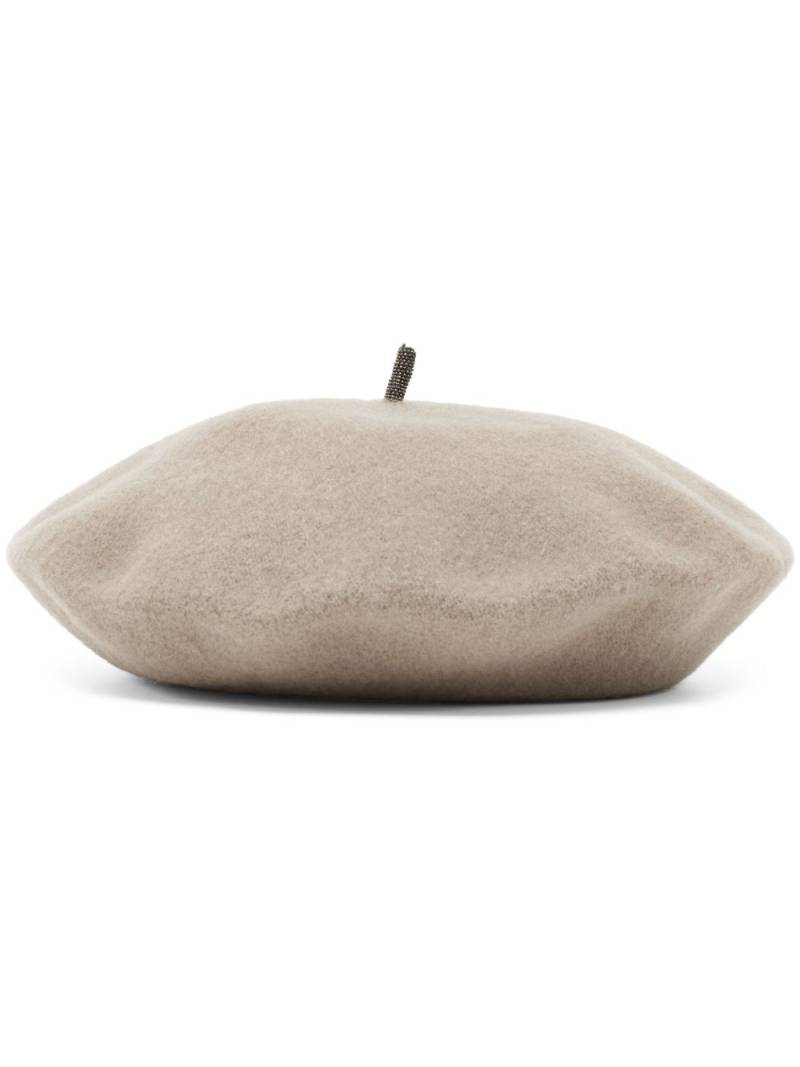 Brunello Cucinelli wool beret - Neutrals von Brunello Cucinelli