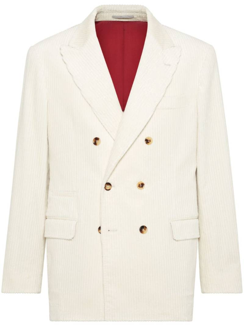 Brunello Cucinelli wool blazer - White von Brunello Cucinelli