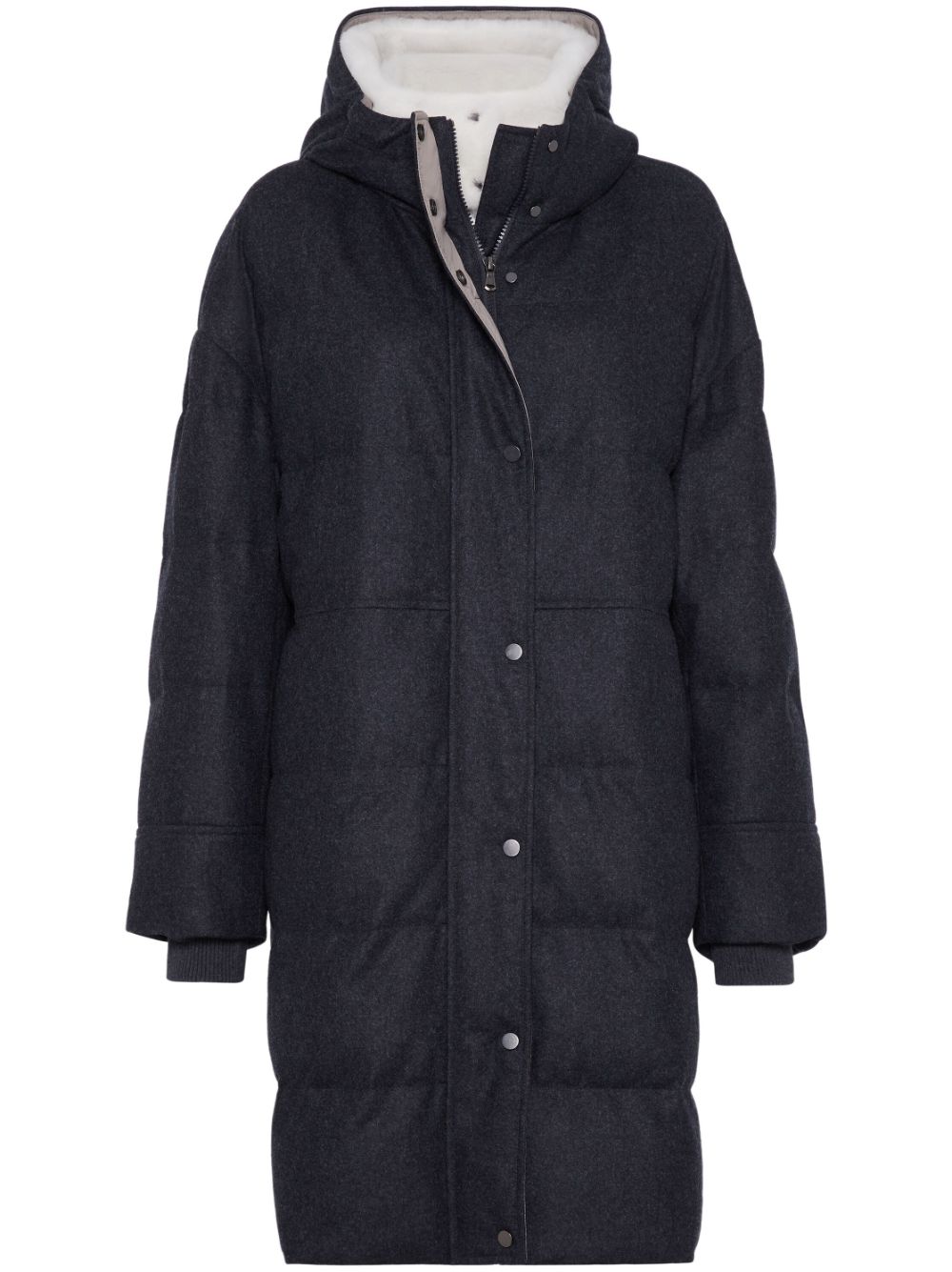 Brunello Cucinelli wool padded coat - Black von Brunello Cucinelli