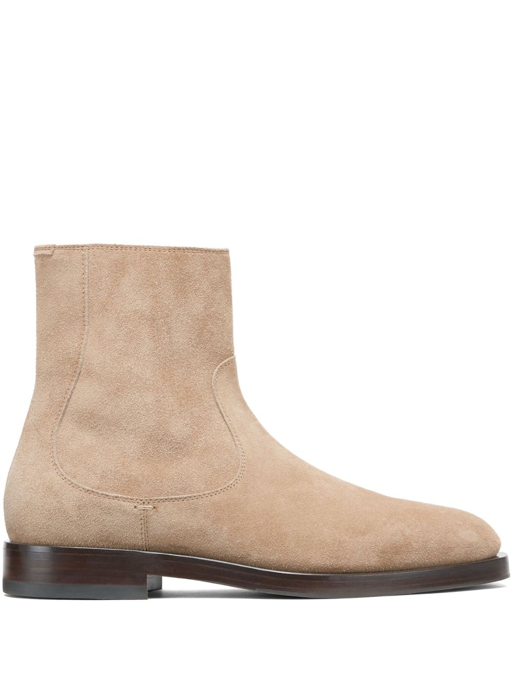 Brunello Cucinelli zip leather boots - Neutrals von Brunello Cucinelli