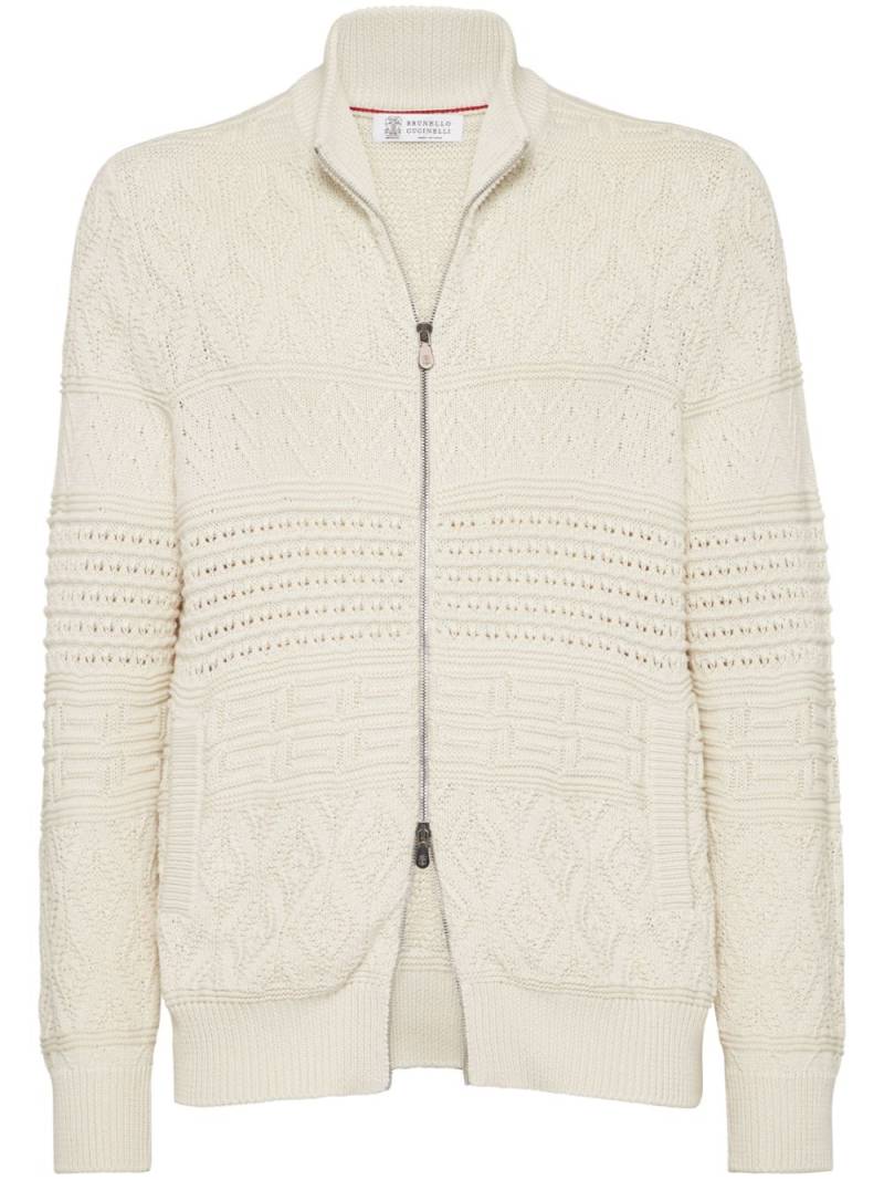 Brunello Cucinelli zip-up cardigan - Neutrals von Brunello Cucinelli