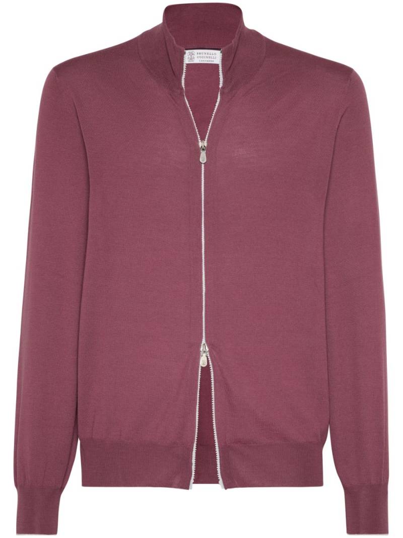 Brunello Cucinelli zip-up cardigan - Red von Brunello Cucinelli