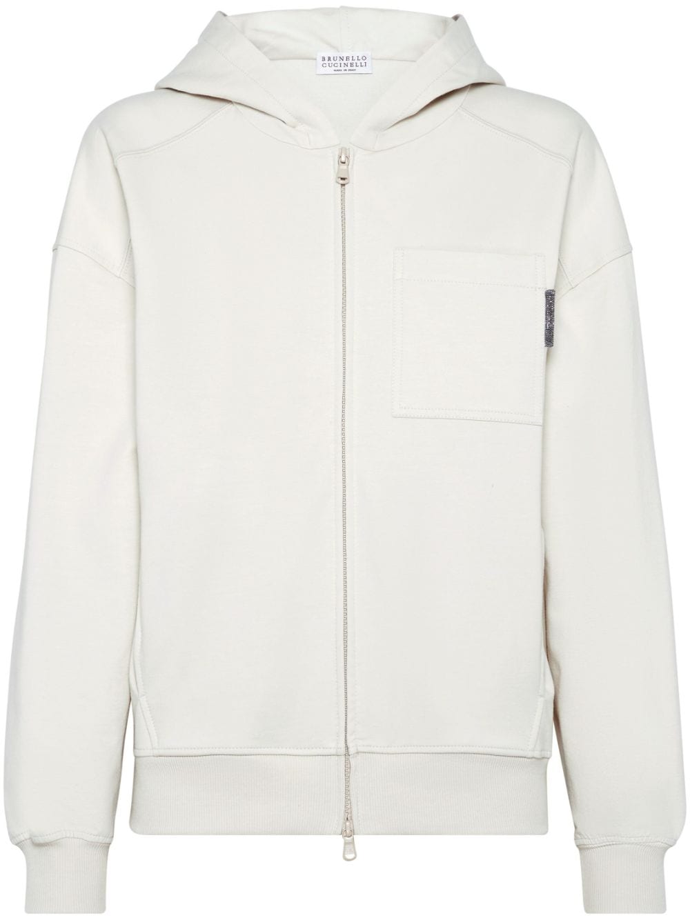 Brunello Cucinelli zip-up cotton hoodie - Neutrals von Brunello Cucinelli