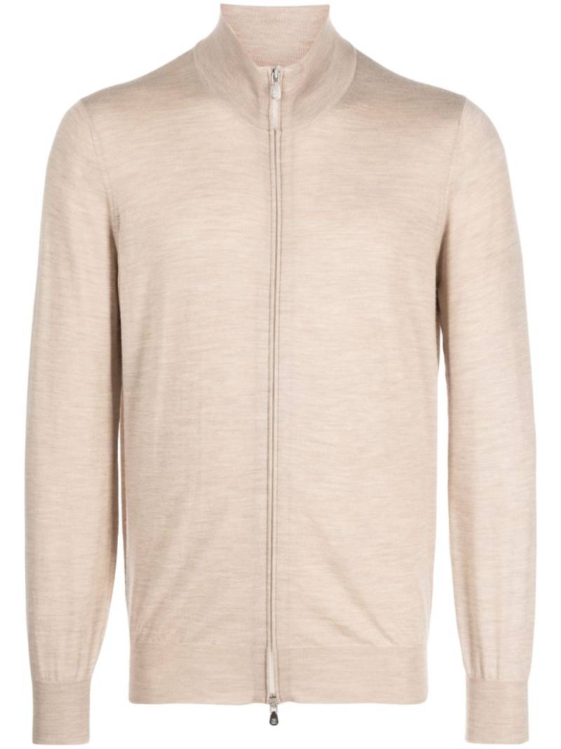 Brunello Cucinelli zip-up fine-knit cardigan - Neutrals von Brunello Cucinelli