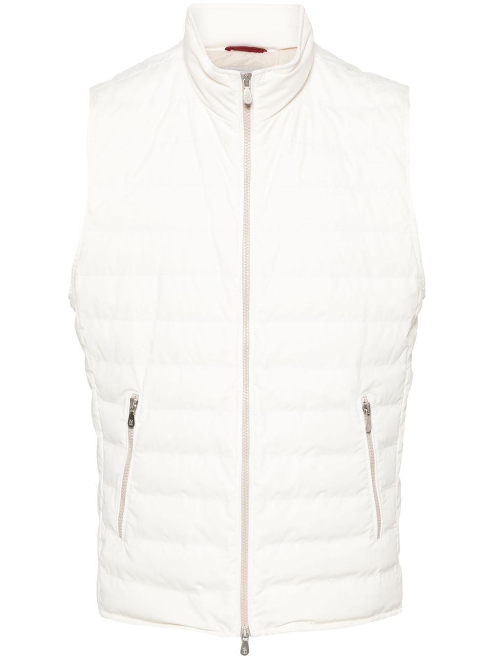 Brunello Cucinelli zip-up quilted gilet - White von Brunello Cucinelli