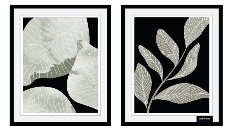 Bruno Banani Bild mit Rahmen »Eukalyptus - Gerahmter Digitaldruck - Wandbild«, (2er-Set), 2x 30x40 cm - Holzrahmen - Dekoration - Weisser Rahmen von Bruno Banani